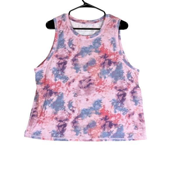 Eddie Bauer Womens Tank Pink Purple Tie Dye Switchback Activewear XLarge - Picture 1 of 11